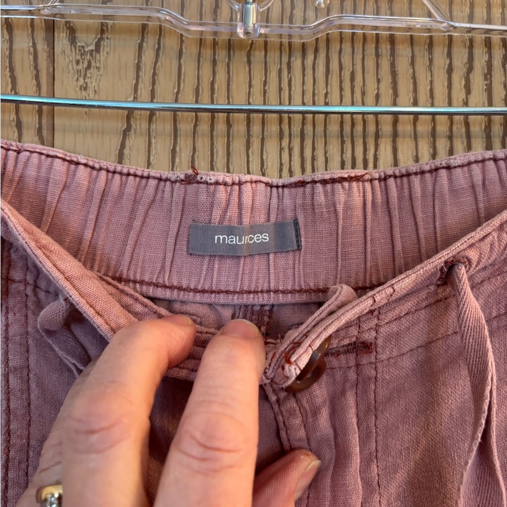 Maurices Wide Leg Linen Drawstring Cargo Pants - Picture 4 of 10